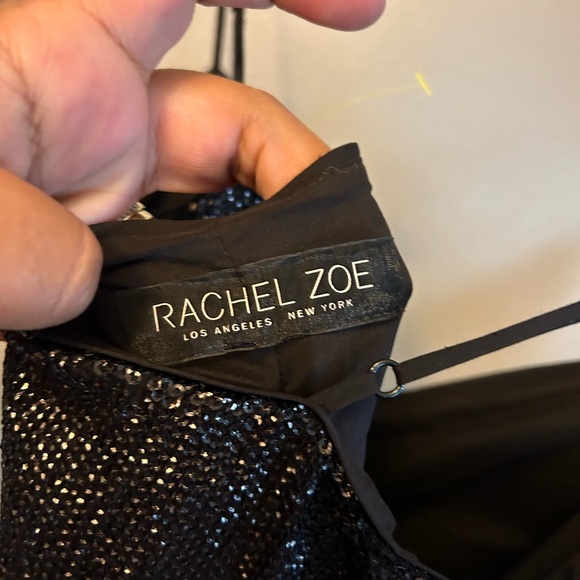 Rachel Zoe jumpsuit - black all over sequins wide leg sleeveless - Picture 6 of 12